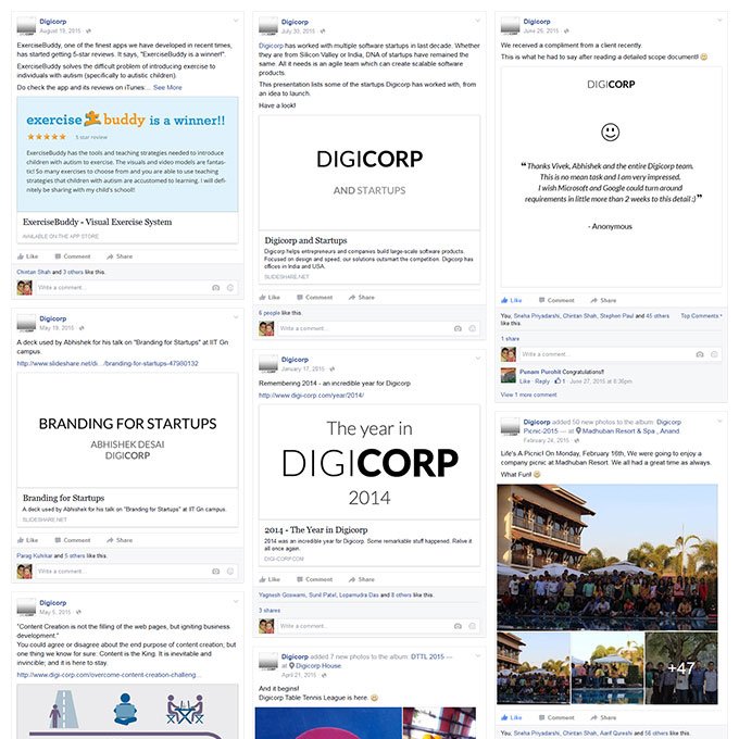 50 Posts on Digicorp Facebook Page